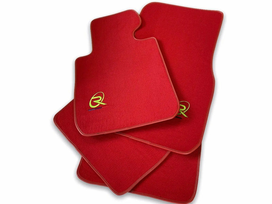 Red Floor Mats For BMW 6 Series F12 ROVBUT Brand Tailored Set Perfect Fit Green SNIP Collection - AutoWin