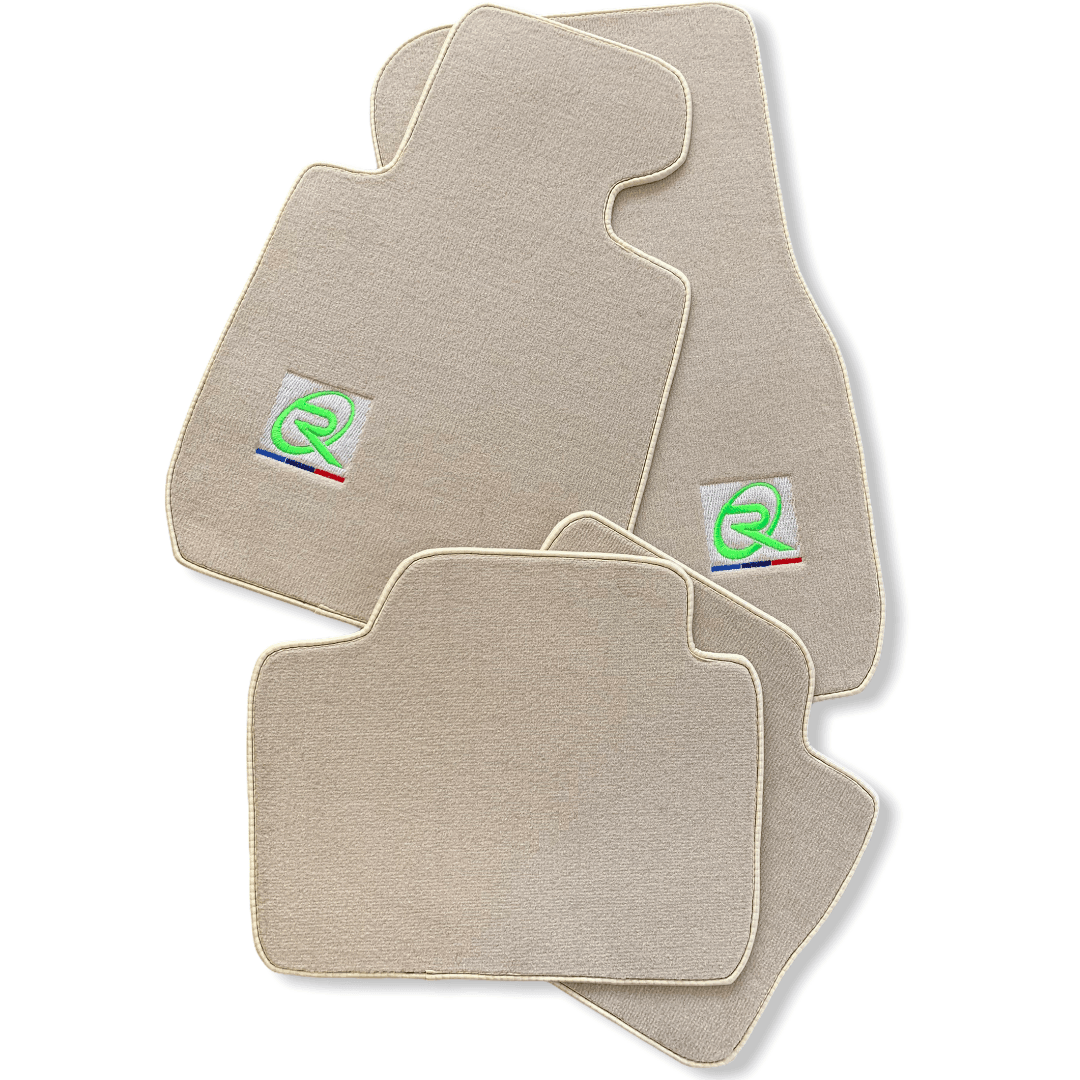 Beige Floor Mats For BMW 7 Series G11 ROVBUT Brand Tailored Set Perfect Fit Green SNIP Collection - AutoWin