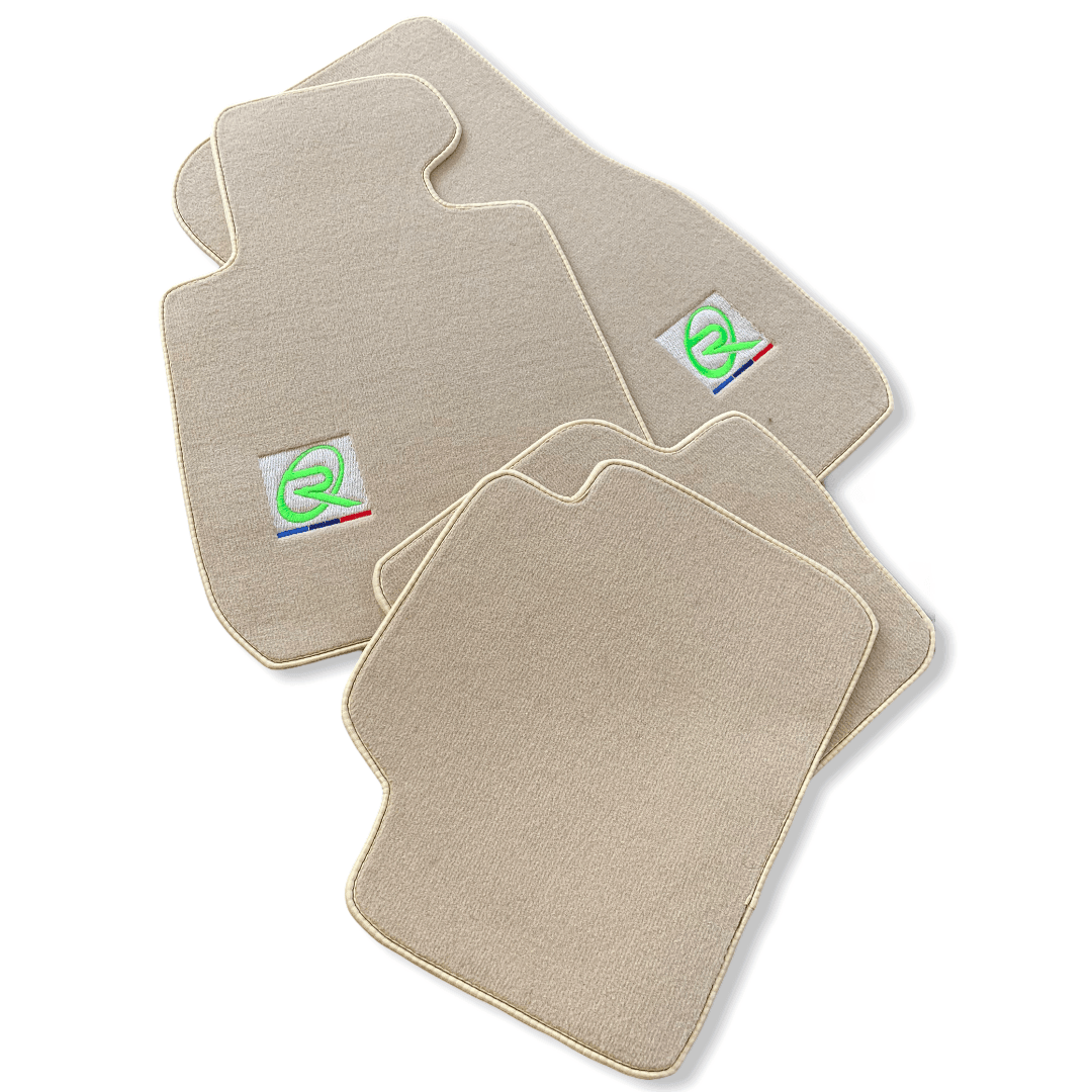 Beige Floor Mats For BMW 7 Series G11 ROVBUT Brand Tailored Set Perfect Fit Green SNIP Collection - AutoWin