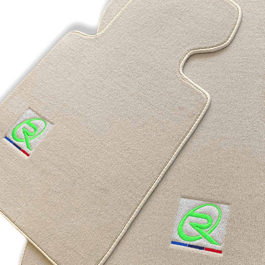 Beige Floor Mats For BMW 7 Series G11 ROVBUT Brand Tailored Set Perfect Fit Green SNIP Collection - AutoWin