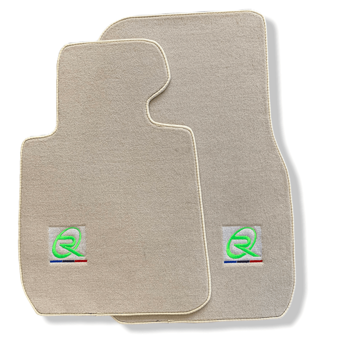 Beige Floor Mats For BMW 7 Series G11 ROVBUT Brand Tailored Set Perfect Fit Green SNIP Collection - AutoWin