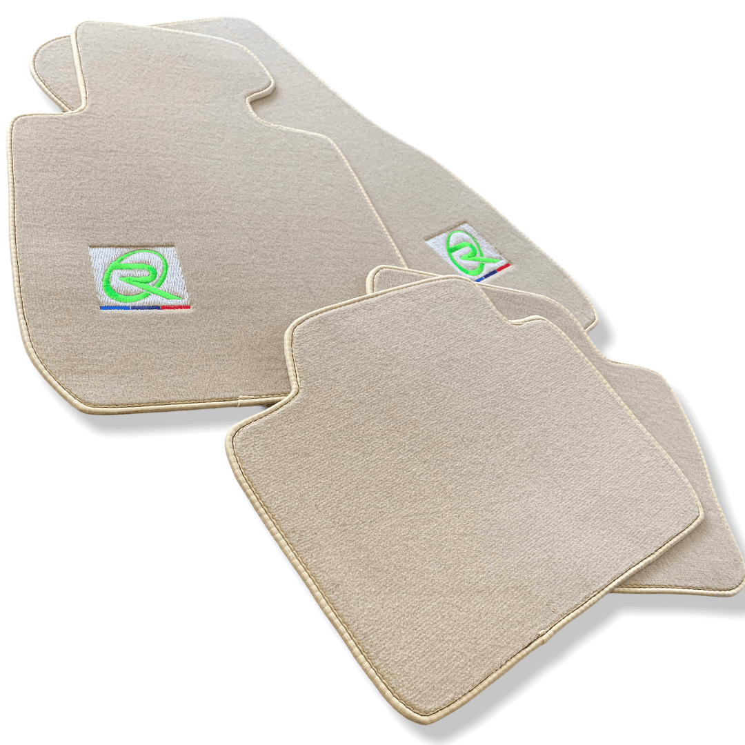 Beige Floor Mats For BMW M2 Series F87 ROVBUT Brand Tailored Set Perfect Fit Green SNIP Collection - AutoWin