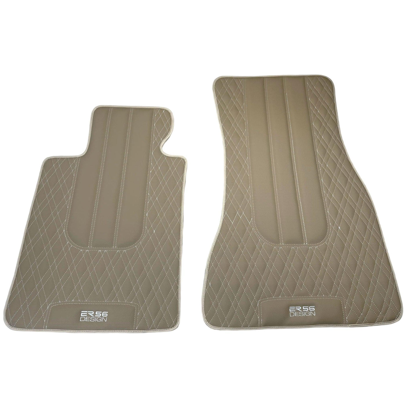 Beige Leather Floor Floor Mats For BMW 1 Series E81 - AutoWin