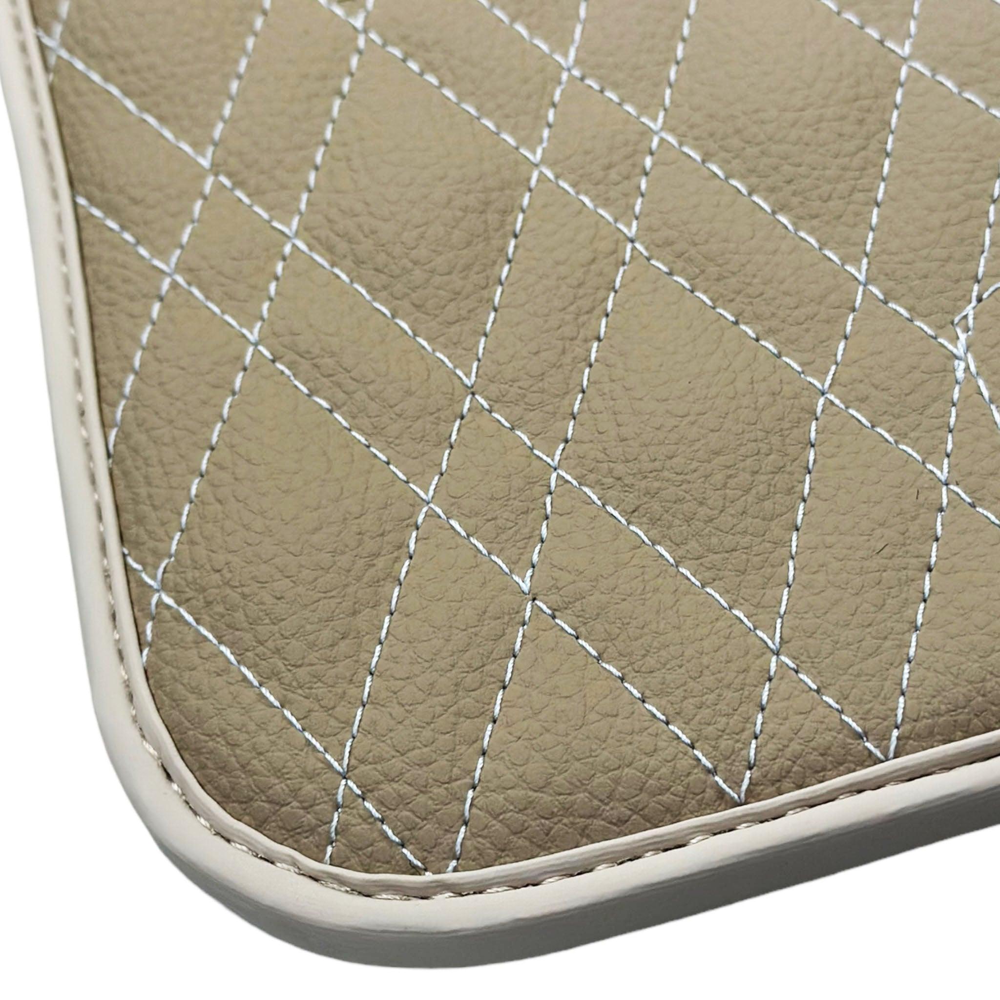 Beige Leather Floor Floor Mats For BMW 5 Series F07 Gt - AutoWin