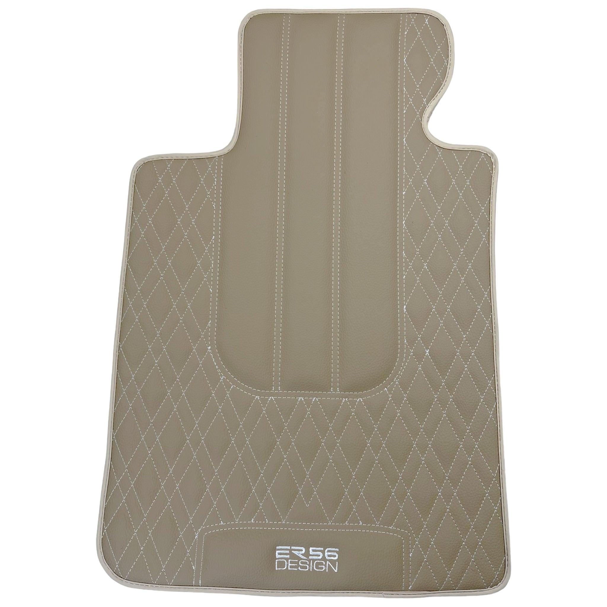Beige Leather Floor Floor Mats For BMW 5 Series F07 Gt - AutoWin