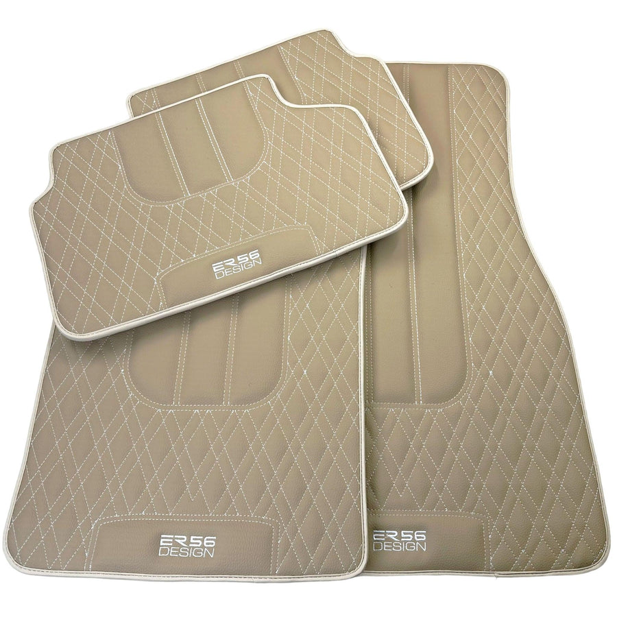 Beige Leather Floor Mats For BMW 1 Series F21 3-door Hatchback - AutoWin
