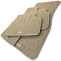 Beige Leather Floor Mats For BMW 1 Series F21 3-door Hatchback - AutoWin