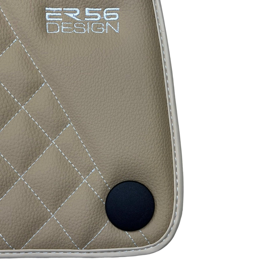 Beige Leather Floor Mats For Mercedes Benz CLA-Class X118 Shooting Brake (2019-2023) | ER56 Design - AutoWin