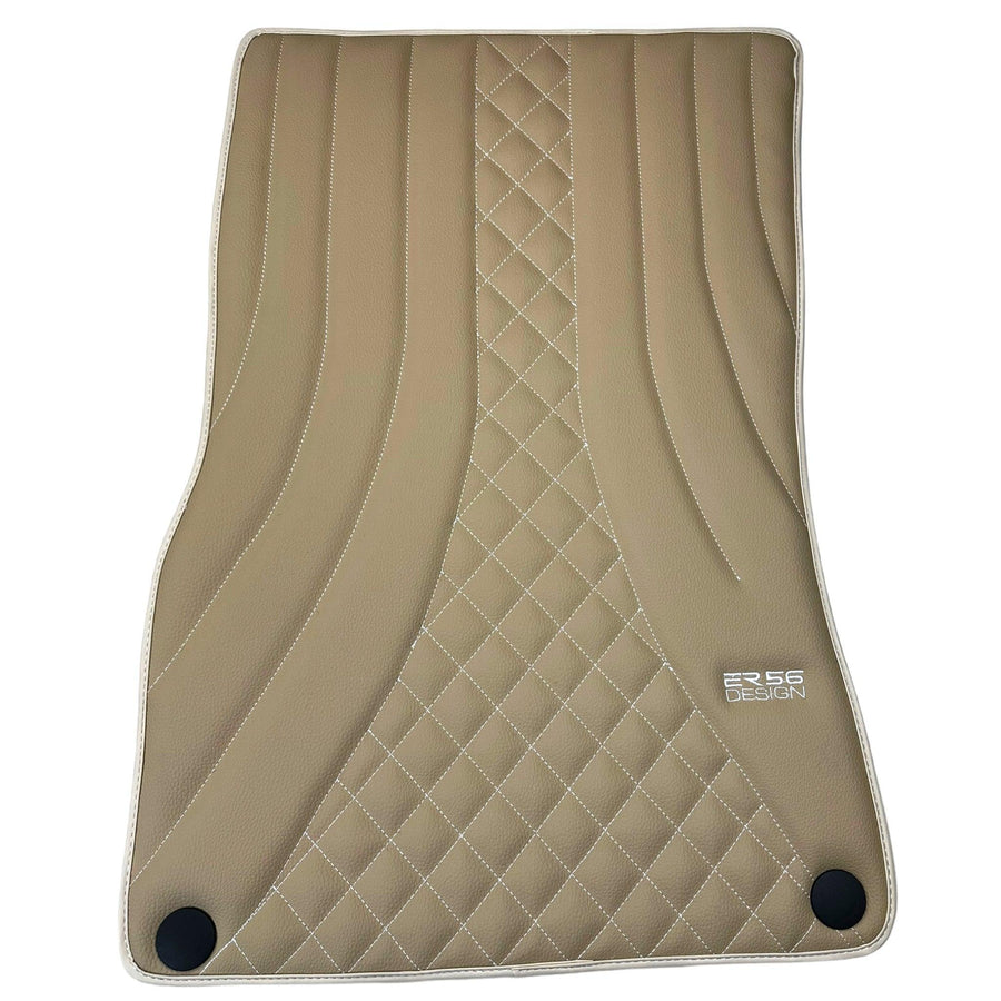 Beige Leather Floor Mats For Mercedes Benz E-Class S213 Estate (2020-2023) Hybrid | ER56 Design - AutoWin