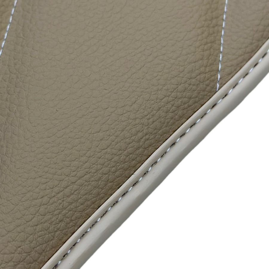 Beige Leather Floor Mats For Mercedes Benz E-Class W210 Sedan 4Matic (1995-2002) | ER56 Design - AutoWin
