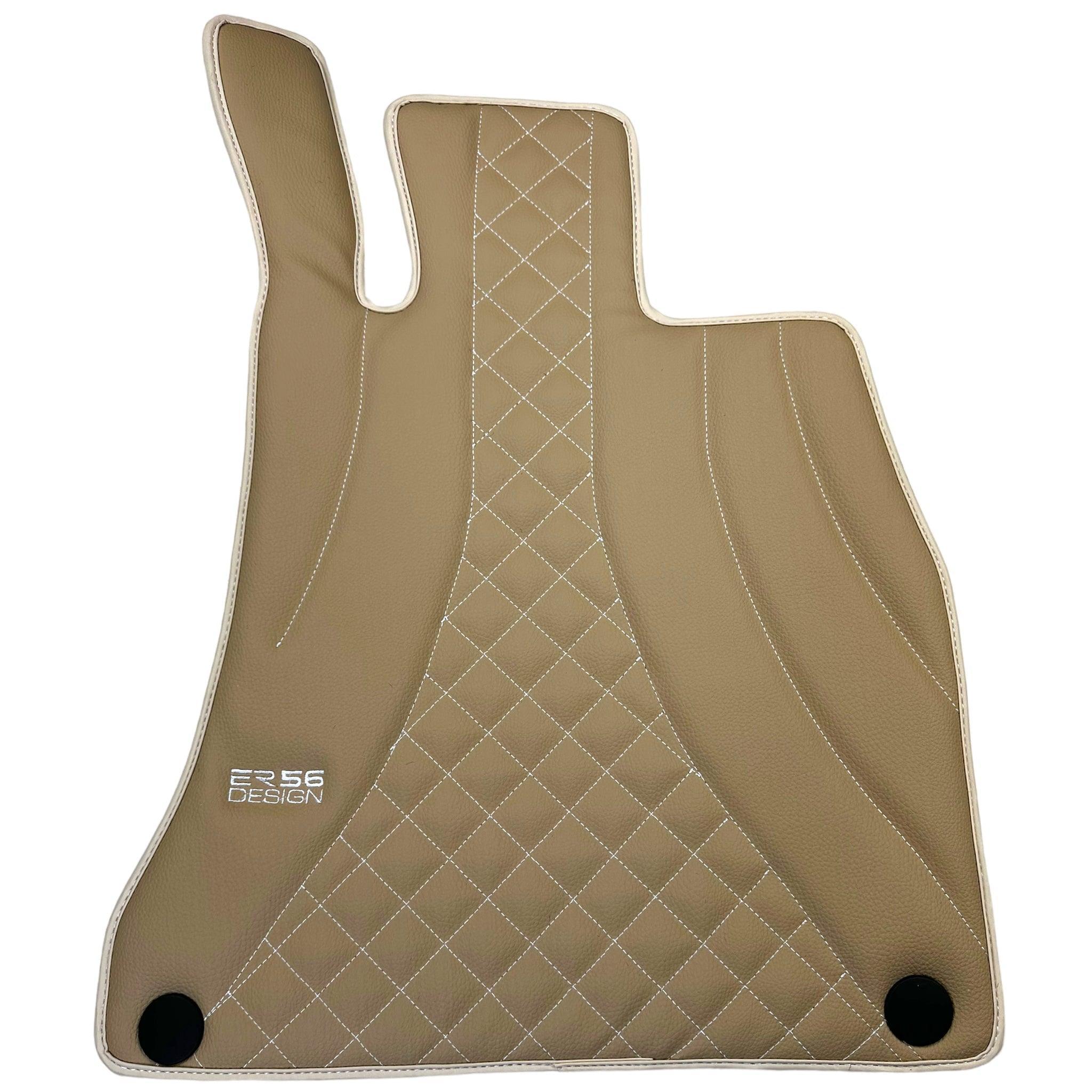 Beige Leather Floor Mats For Mercedes Benz GLE-Class C167 Coupe (2020-2023) | ER56 Design - AutoWin