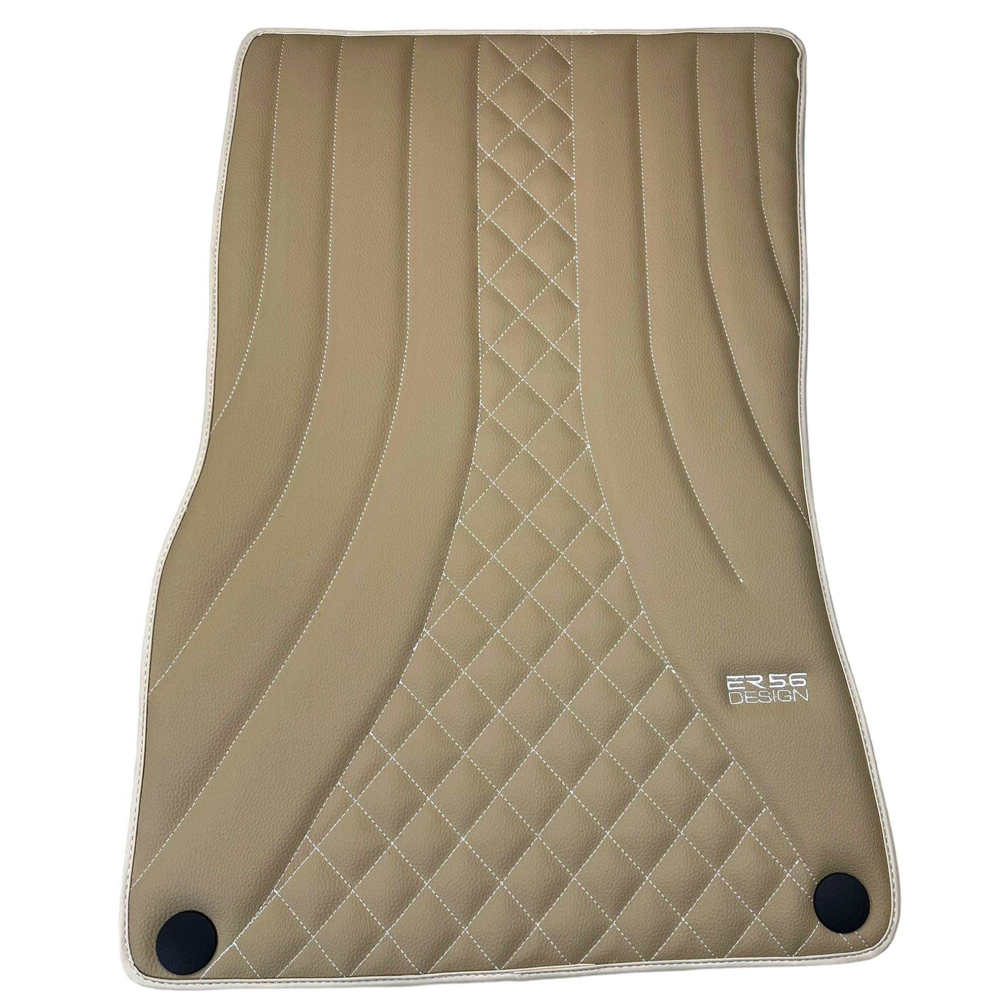 Beige Leather Floor Mats For Mercedes Benz GLE-Class C167 Coupe (2020-2023) | ER56 Design - AutoWin