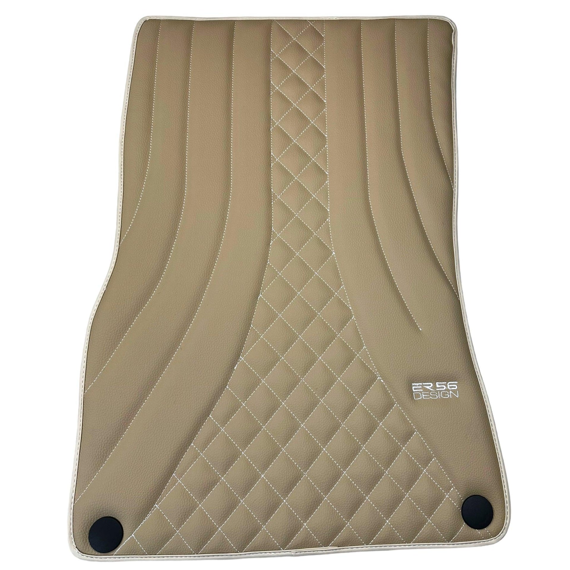 Beige Leather Floor Mats For Mercedes Benz R-Class W251 (2005-2013) Short Wheelbase | ER56 Design - AutoWin