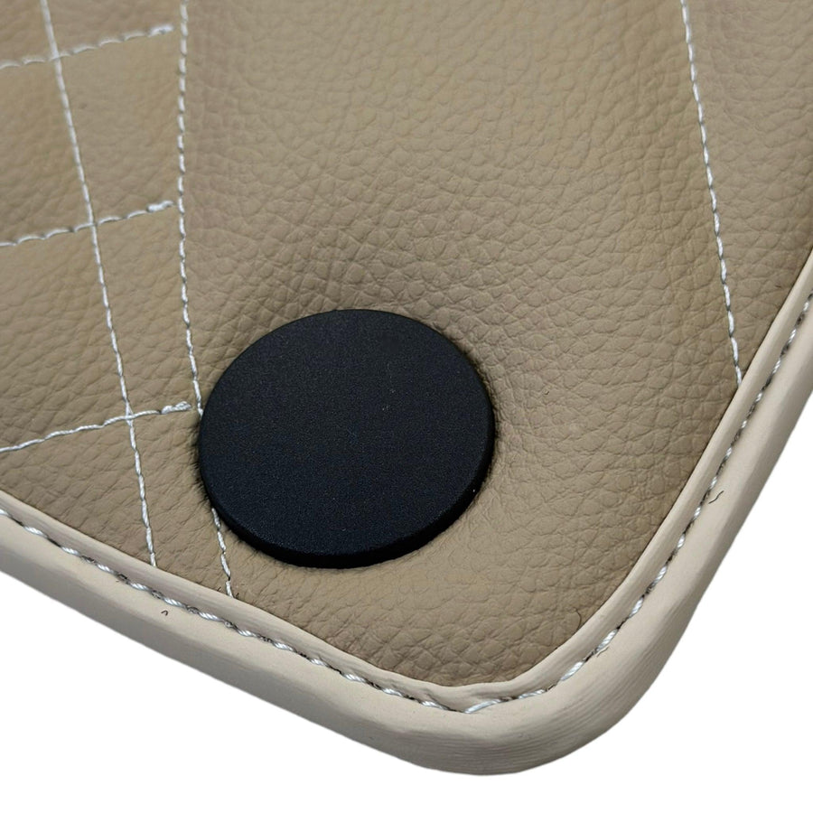 Beige Leather Floor Mats For Mercedes Benz S-Class Z223 Maybach (2021-2023) | ER56 Design - AutoWin