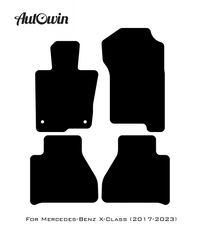 Beige Leather Floor Mats For Mercedes Benz X-Class W470 (2017-2023) | ER56 Design - AutoWin