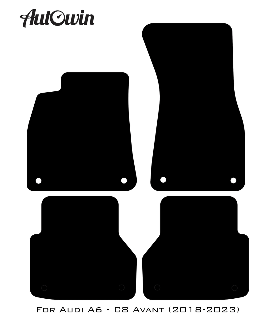 Black Floor Mats for A6 - C8 Avant (2018-2023) | No Steps - AutoWin