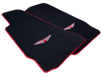 Black Floor Mats For Aston Martin V8 Vantage (2005–2023) Red Trim - AutoWin