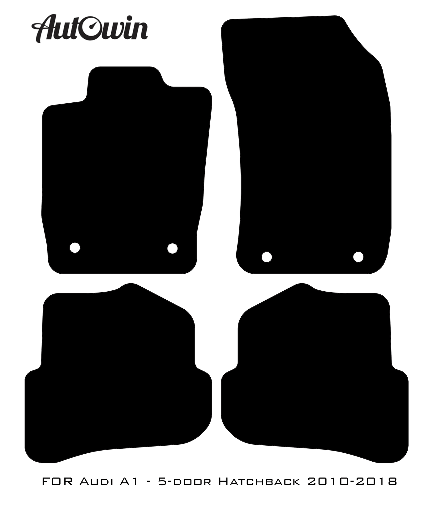 Black Floor Mats for Audi A1 5-door Hatchback 2010-2018 | No Steps - AutoWin