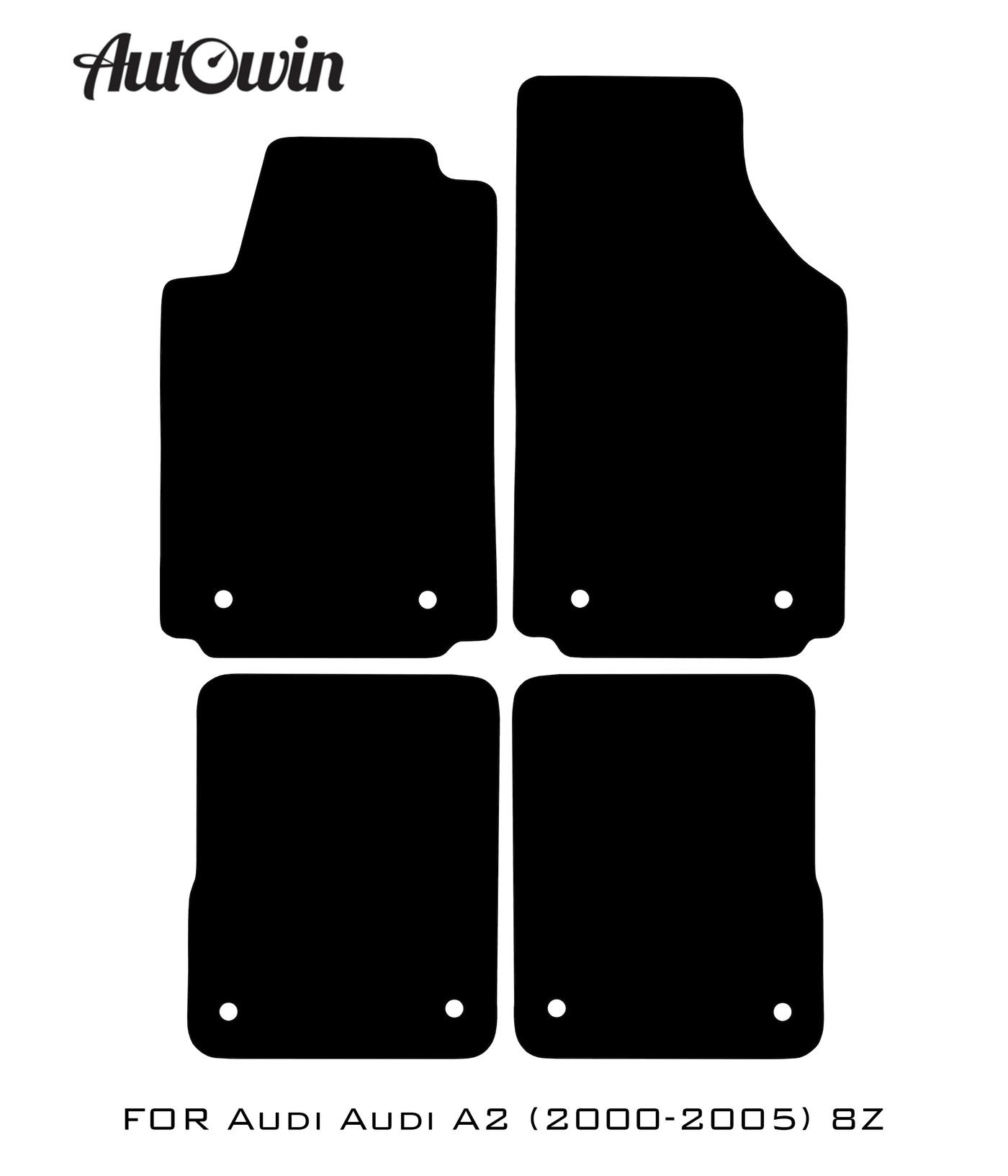 Black Floor Mats for Audi A2 2000-2005 8Z | No Steps - AutoWin