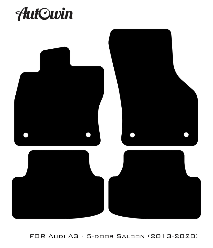 Black Floor Mats for Audi A3 2004-2012 5-door Sportback With Orange Alcantara | ER56 Design - AutoWin