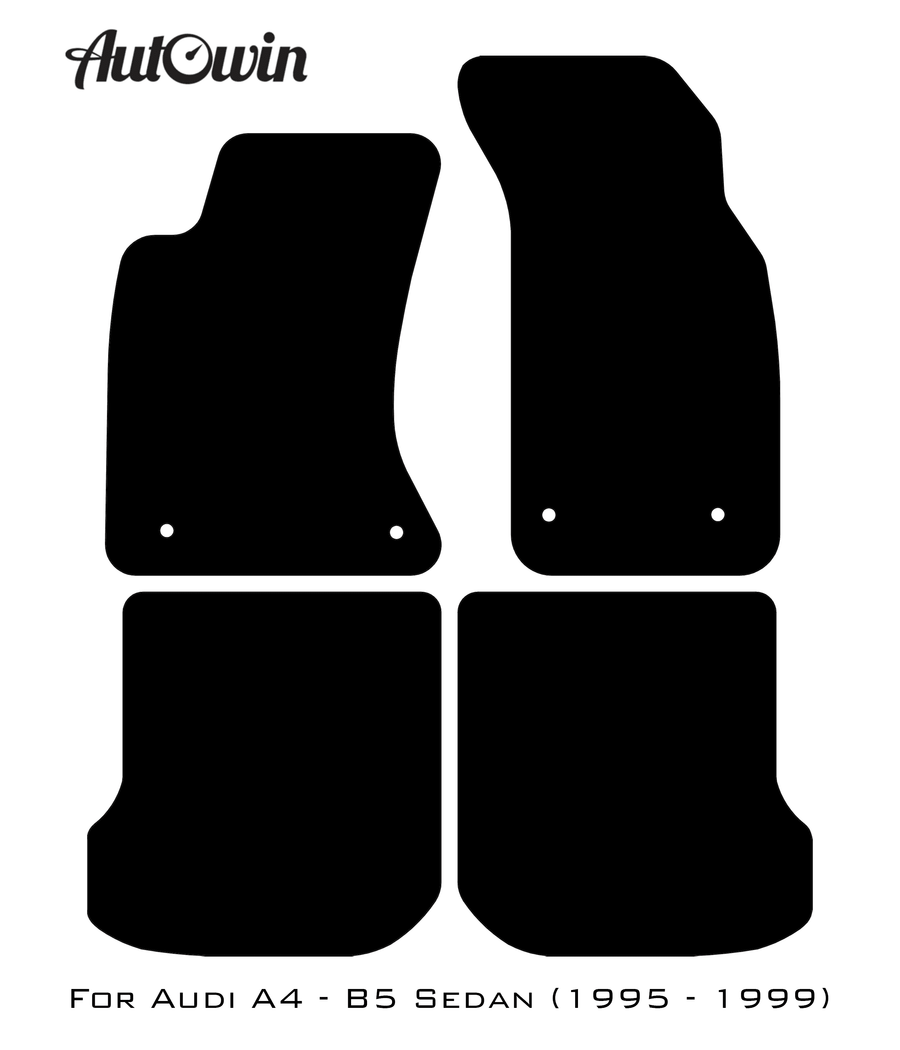Black Floor Mats for Audi A4 - B5 Sedan (1995 - 1999) | No Steps - AutoWin