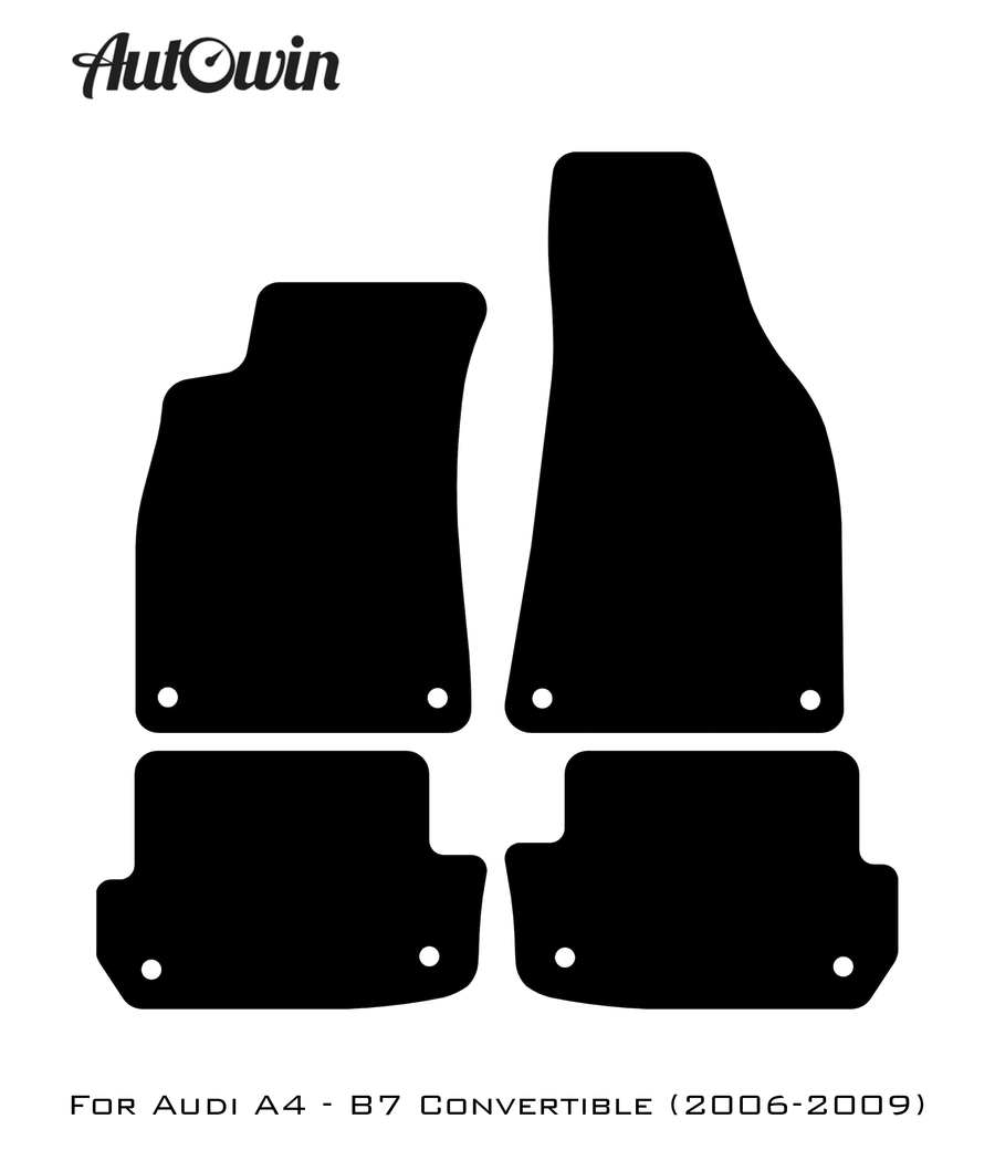 Black Floor Mats for Audi A4 - B7 Convertible (2006-2009) | No Steps - AutoWin