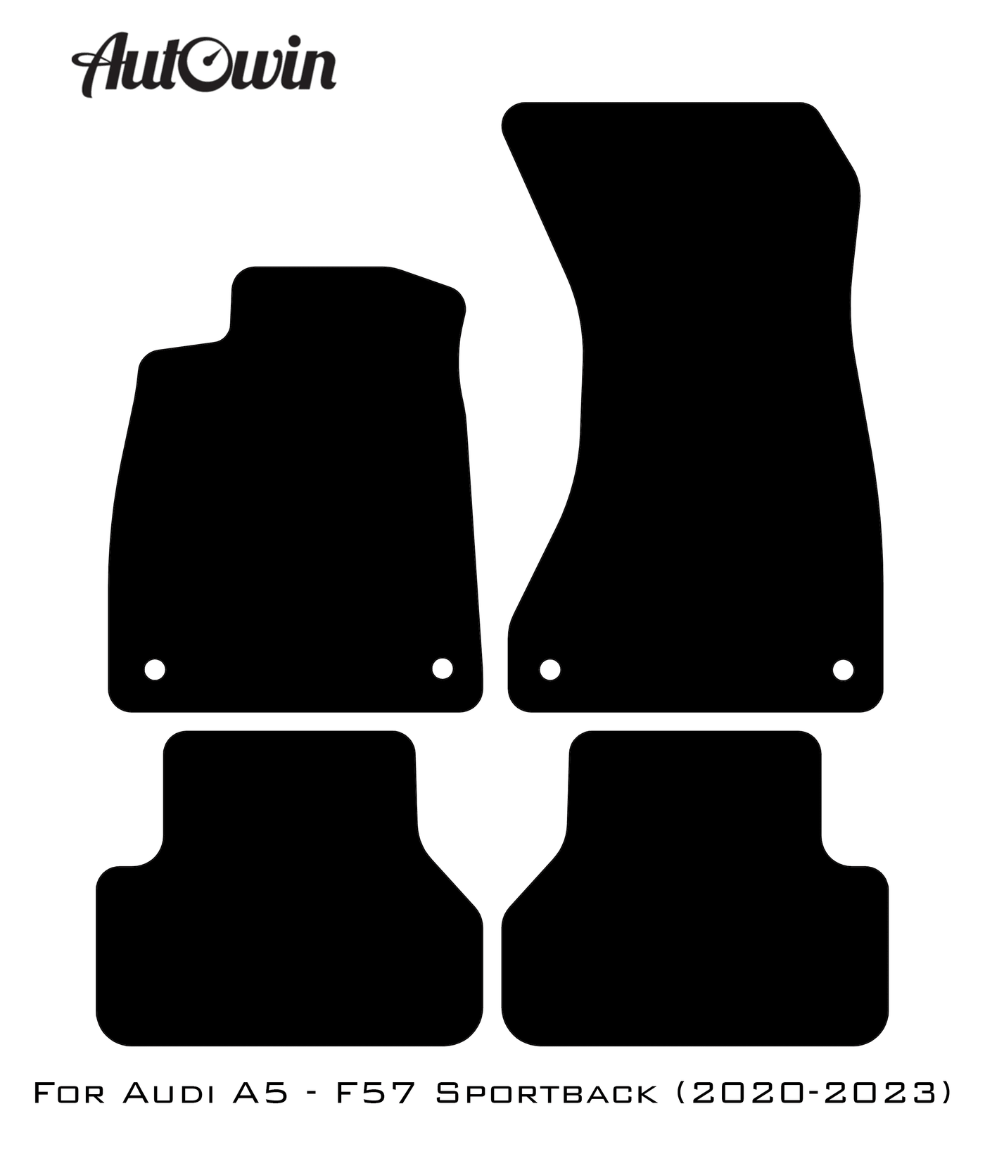 Black Floor Mats for Audi A5 - F57 Sportback (2020-2023) | No Steps - AutoWin