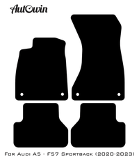 Black Floor Mats for Audi A5 - F57 Sportback (2020-2023) With Orange Alcantara | ER56 Design - AutoWin