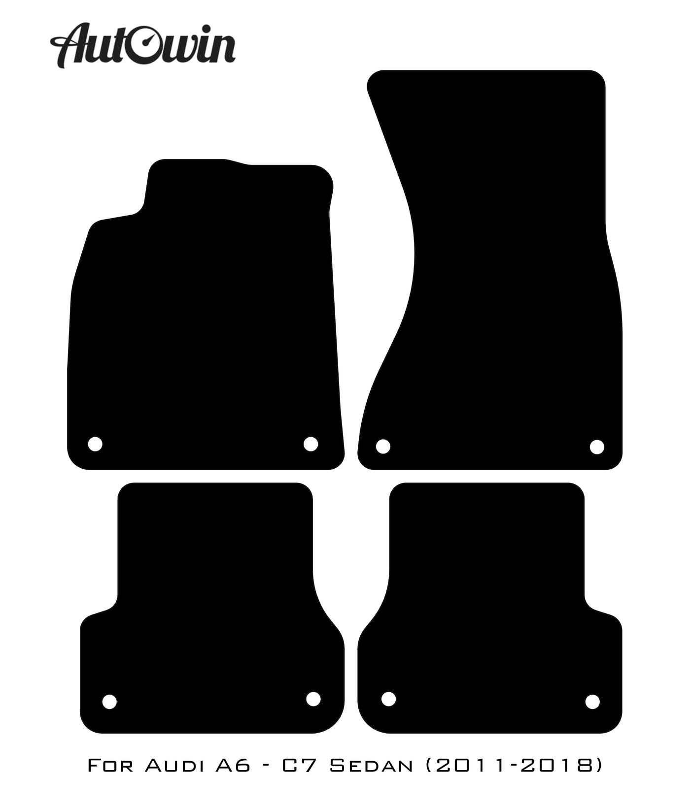 Black Floor Mats for Audi A6 - C7 Sedan (2011-2018) | Fighter Jet Edition - AutoWin