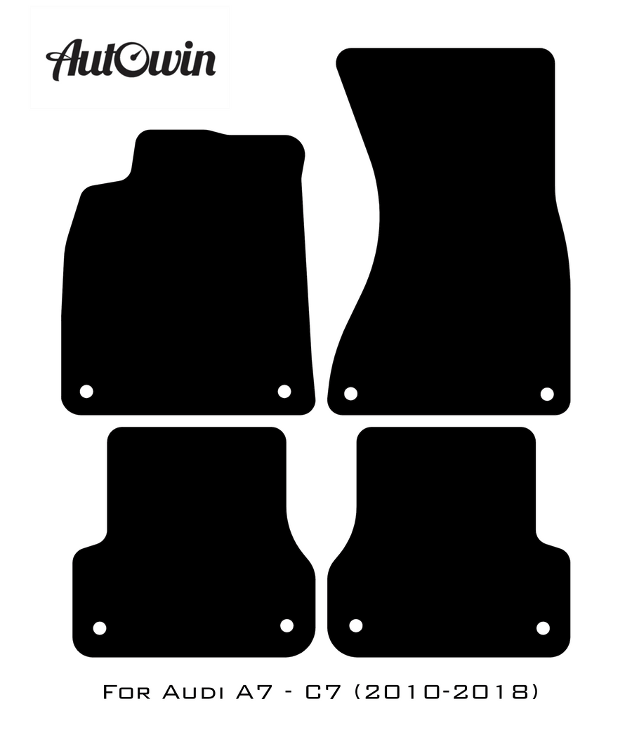 Black Floor Mats for Audi A7 - C7 (2010-2018) | Fighter Jet Edition - AutoWin