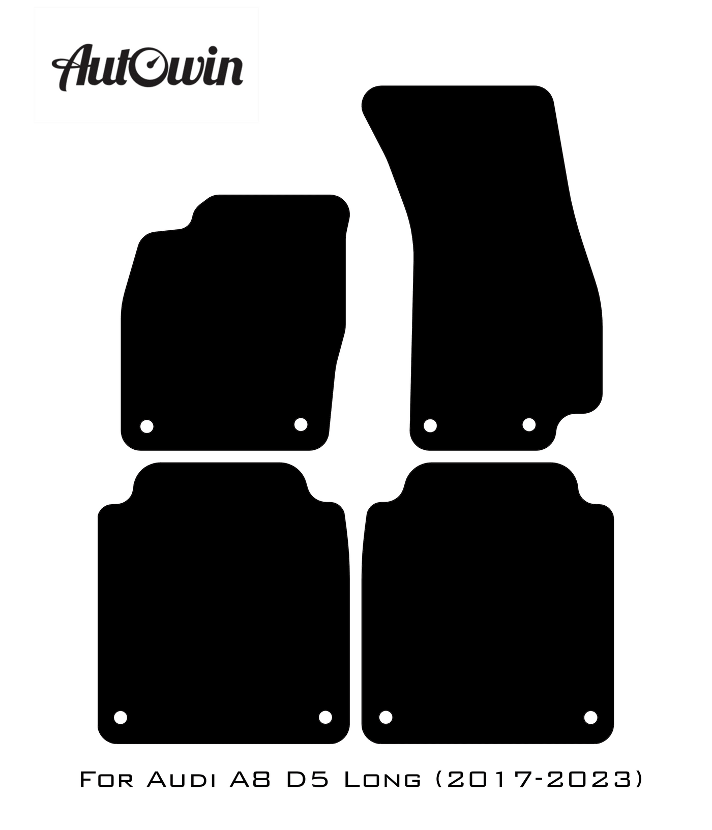 Black Floor Mats for Audi A8 D5 Long (2017-2023) | Fighter Jet Edition - AutoWin