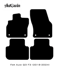 Black Floor Mats for Audi Q3 F3 (2018-2024) | Fighter Jet Edition - AutoWin