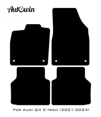 Black Floor Mats for Audi Q4 E-tron (2021-2024) | Fighter Jet Edition - AutoWin