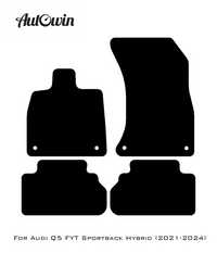 Black Floor Mats for Audi Q5 FYT Sportback Hybrid (2021-2024) | No Steps - AutoWin