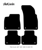 Black Floor Mats for Audi Q7 4M (2015-2019) With Orange Alcantara | ER56 Design - AutoWin