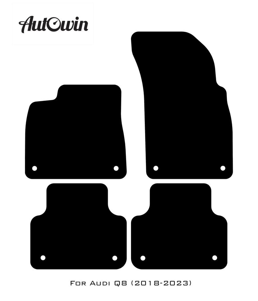 Black Floor Mats for Audi Q8 (2018-2023) | Fighter Jet Edition - AutoWin
