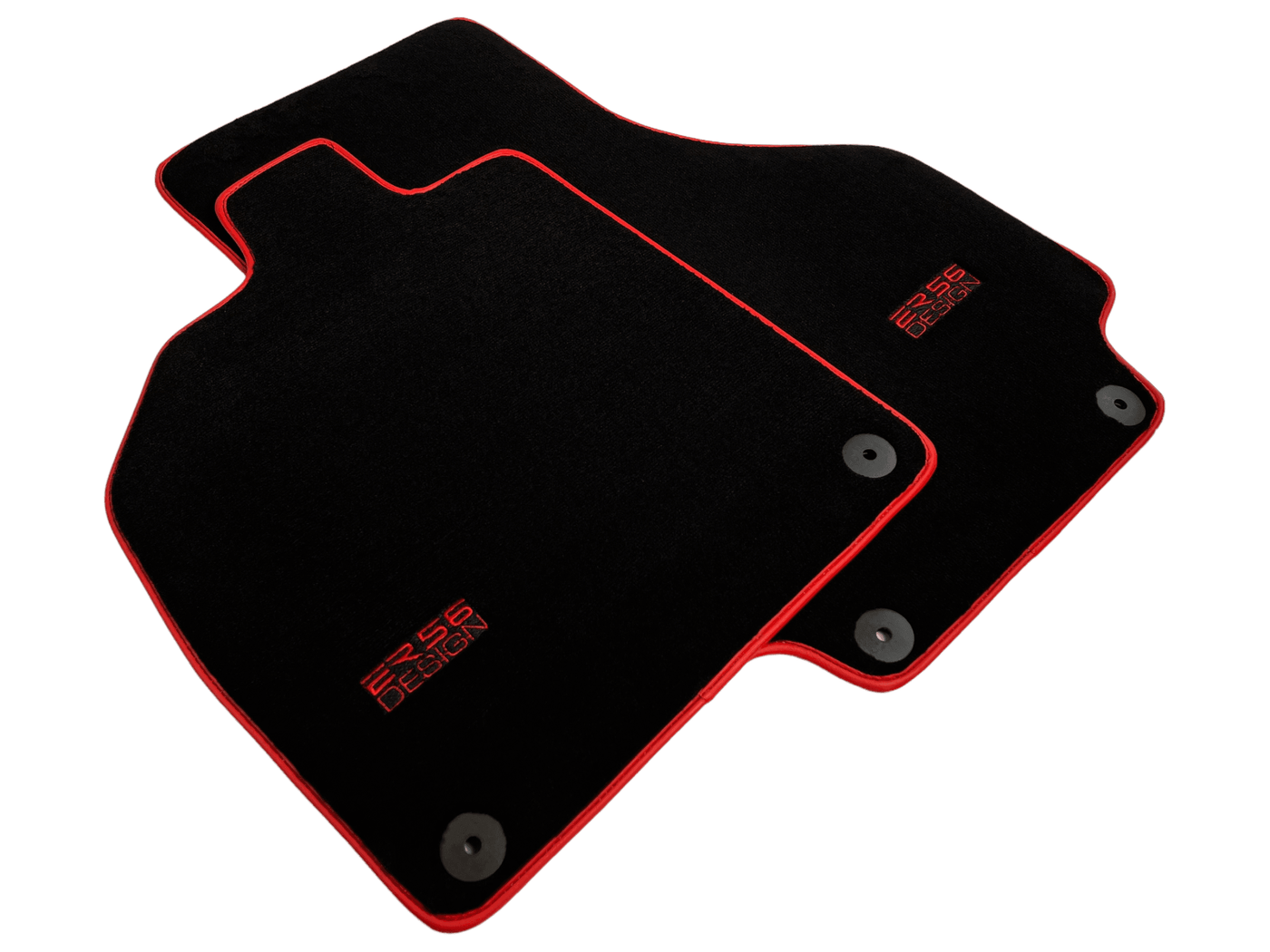 Black Floor Mats For Audi R8 2015-2023 ER56 Design Red Trim - AutoWin