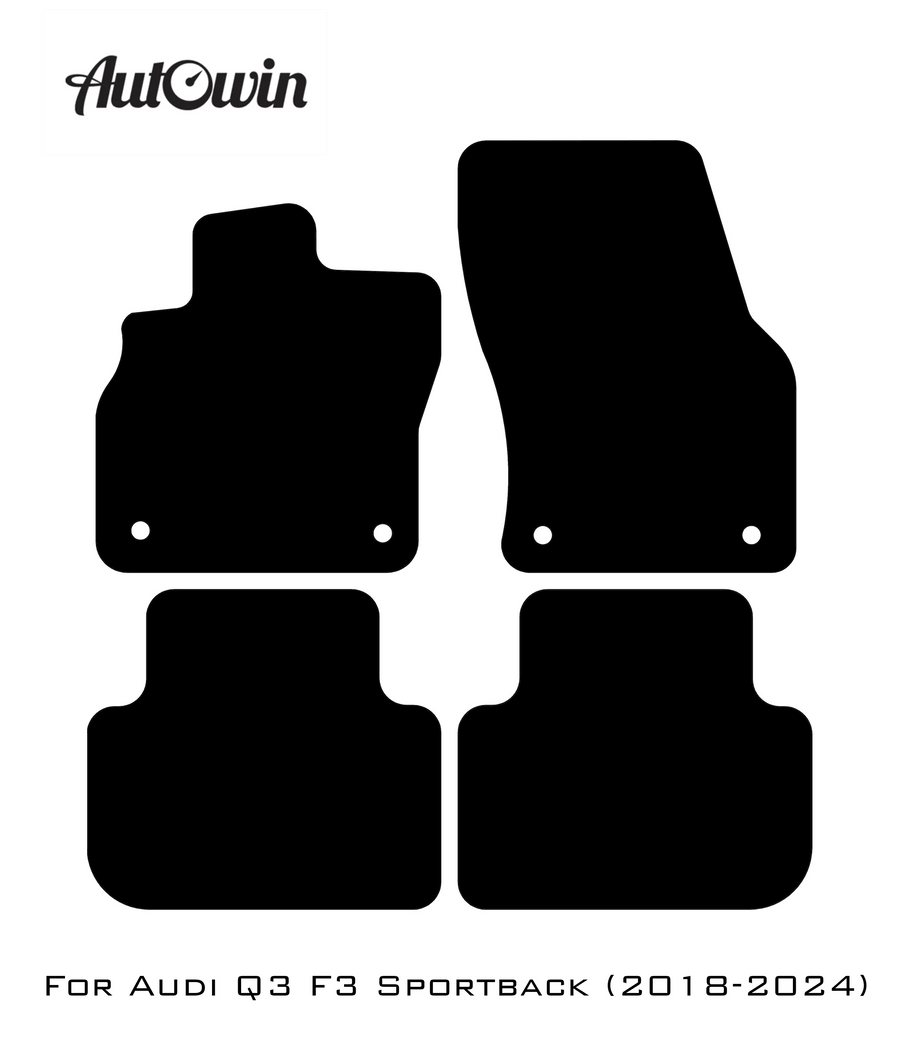 Black Floor Mats for AudiQ3 F3 Sportback (2018-2024) | No Steps - AutoWin