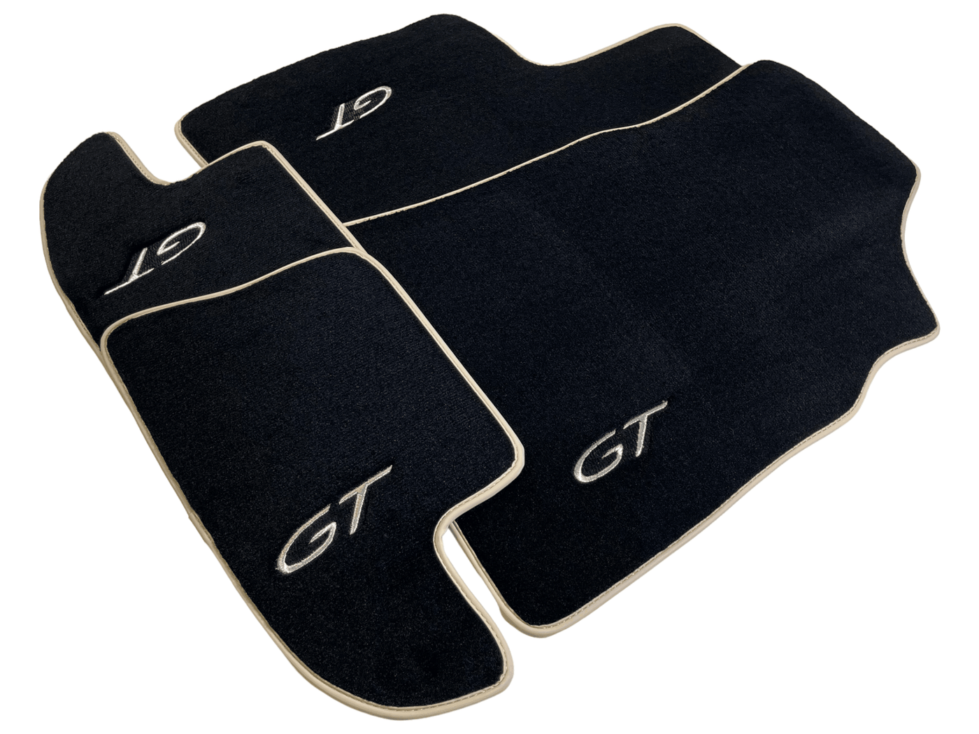 Black Floor Mats For Bentley Continental GT 2003–2011 With Beige Trim - AutoWin