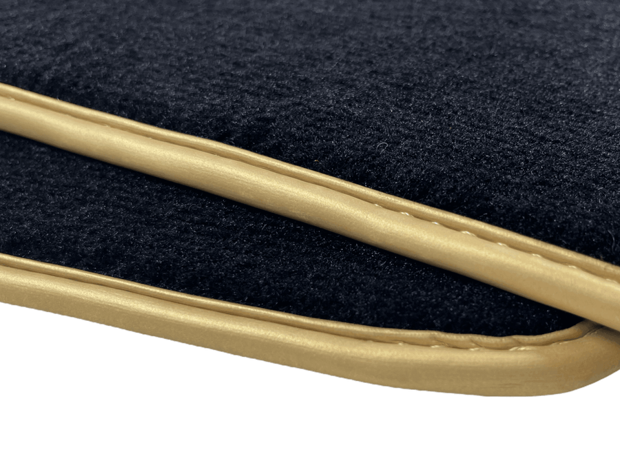 Black Floor Mats For Bentley Continental GT 2003–2011 With Gold Color Trim - AutoWin