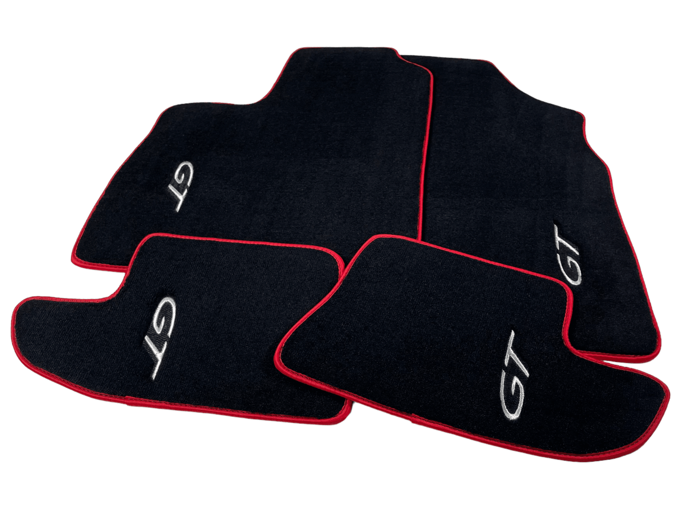 Black Floor Mats For Bentley Continental GT 2003–2011 With Red Trim - AutoWin