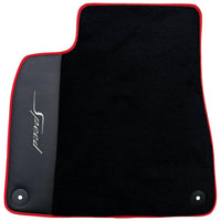 Black Floor Mats for Bentley Flying Spur (2013-2019) with Leather | Red Trim - AutoWin