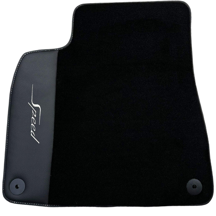 Black Floor Mats For Bentley Mulsanne (2010-2020) with Leather - AutoWin
