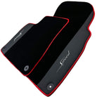 Black Floor Mats for Bentley Mulsanne (2010-2020) with Leather | Red Trim - AutoWin