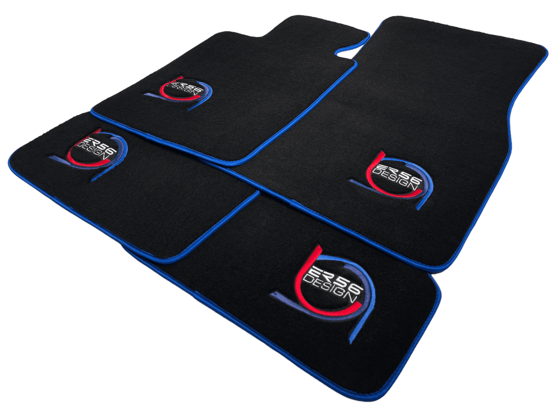 Black Floor Mats For BMW 2 Series F23 Convertible ER56 Design Limited Edition Blue Trim - AutoWin