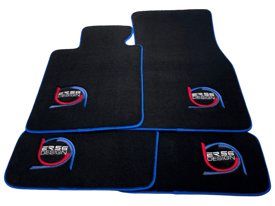 Black Floor Mats For BMW 2 Series F44 Gran Coupe ER56 Design Limited Edition Blue Trim - AutoWin