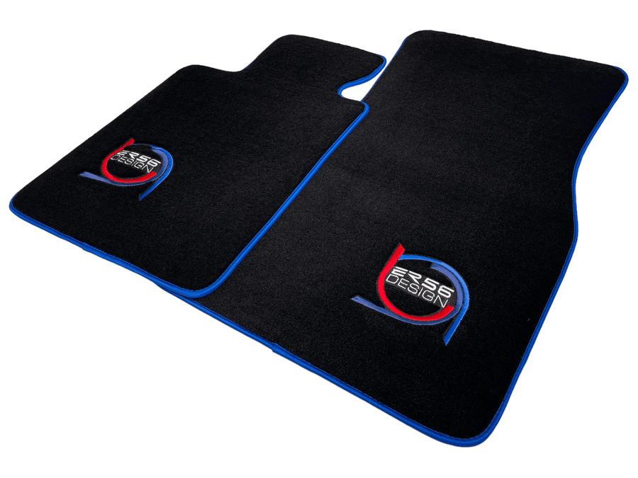 Black Floor Mats For BMW 2 Series F44 Gran Coupe ER56 Design Limited Edition Blue Trim - AutoWin