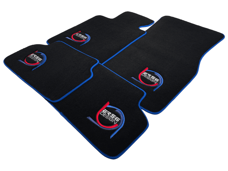 Black Floor Mats For BMW 2 Series F44 Gran Coupe ER56 Design Limited Edition Blue Trim - AutoWin