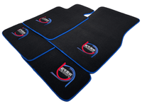 Black Floor Mats For BMW 3 Series E30 2-doors Coupe ER56 Design Limited Edition Blue Trim - AutoWin