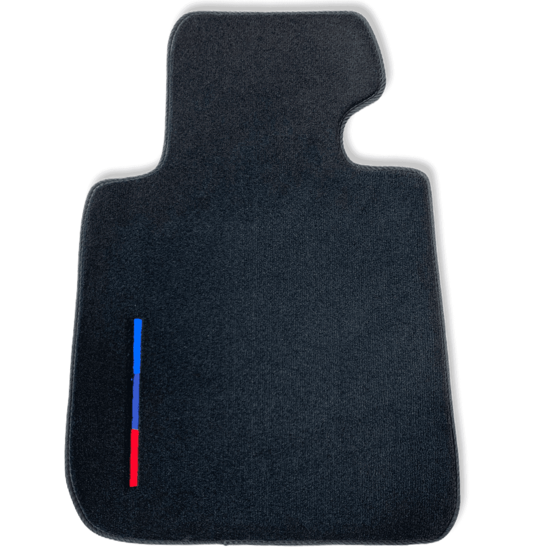 Black Floor Mats For BMW 3 Series E30 2-doors Coupe With 3 Color Stripes Tailored Set Perfect Fit - AutoWin